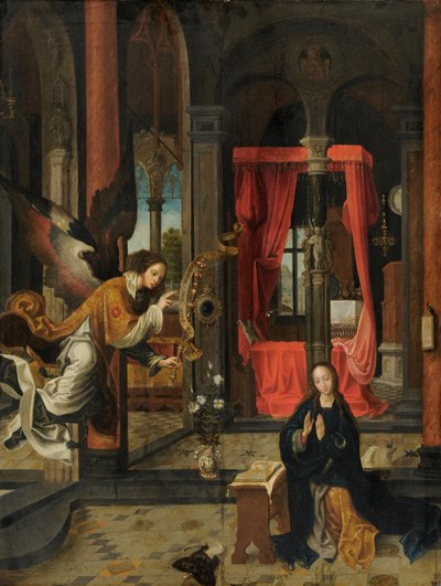 受胎告知、1520-30 作： Jan de Beer