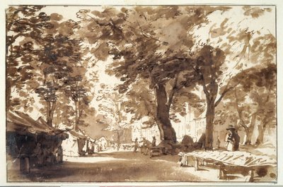 The Vigorbros an de platz on the haynus (chalk, pen & ink with wash on paper) 作： Jan de Bisschop