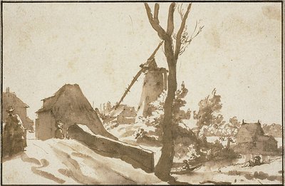 ハーグの近くの風車 作： Jan de Bisschop