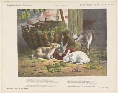 3匹のうさぎとヤギ (オブジェクトのタイトル) 新しいオランダの子供の版画 (オブジェクトのシリーズ タイトル) ファンケの版画（オブジェクトのシリーズタイトル） 作： Jan de Haan