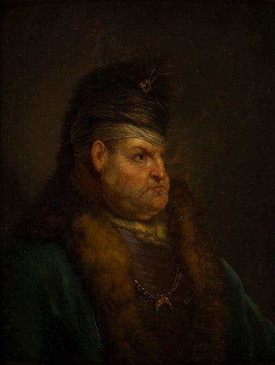 ターバンの男の肖像（パネルに油彩） 作： Jan the Elder (circle of) Lievens