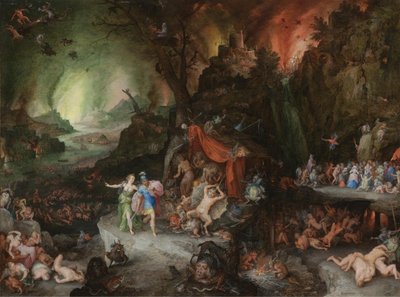 1598年のアンダーワールドのアイネイアスとシビル 作： Jan the Elder Brueghel