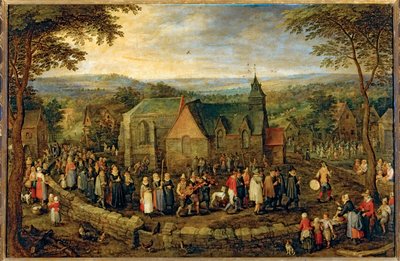 カントリー・ウェディング...（キャンバスに油彩） 作： Jan the Elder Brueghel
