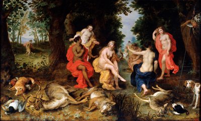 Dianas Rest on the Hunt、16世紀後半または17世紀初頭 作： Jan the Elder Brueghel