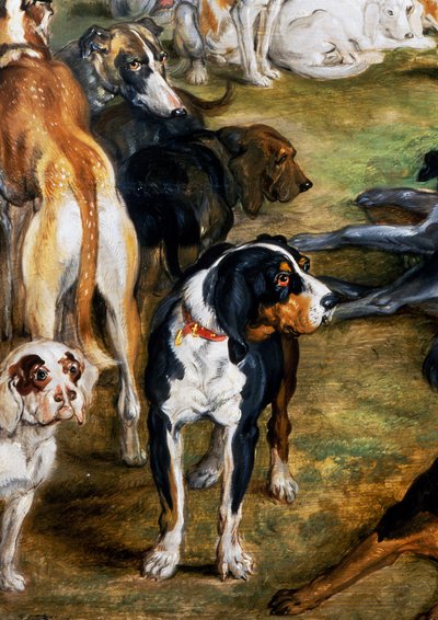 犬、「ダイアナとニンフ」の詳細、「出発点」より 作： Jan the Elder Brueghel
