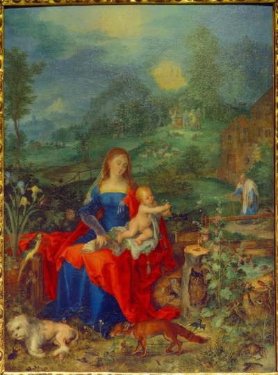 動物がたくさんいるマリア 作： Jan the Elder Brueghel