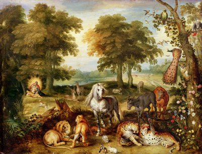 地上の楽園（油彩・銅） 作： Jan the Elder Brueghel