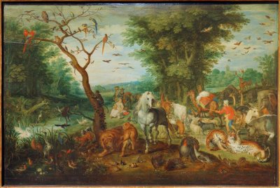 ノアの箱舟のある楽園の風景 作： Jan the Elder Brueghel