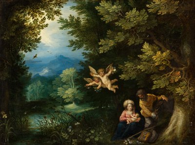 エジプトへの逃避、1595年頃 作： Jan the Elder Brueghel
