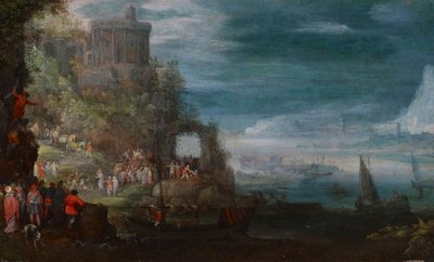 海の風景と悪魔の鋳造、1600年頃 作： Jan the Elder Brueghel