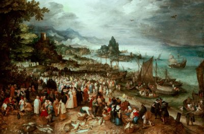 キリストの説教のある港 作： Jan the Elder Brueghel