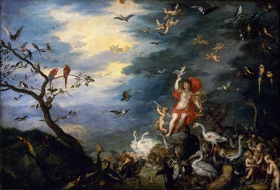「要素のアレゴリー」シリーズからの空気のアレゴリー、1621 作： Jan the Elder Brueghel