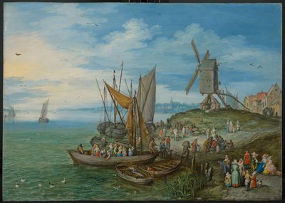 桟橋のミル、1613 作： Jan the Elder Brueghel