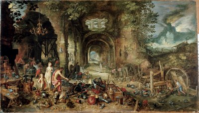 四元素：火のアレゴリー（油彩・パネル 作： Jan the Elder Brueghel