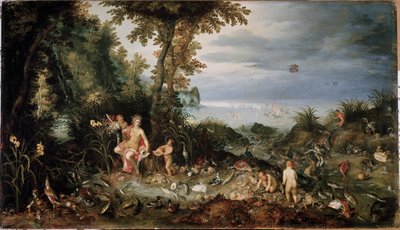 四元素：水のアレゴリー（油彩・パネル 作： Jan the Elder Brueghel