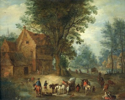 村の情景、1640〜60年頃（銅に油彩） 作： Jan the Elder Brueghel