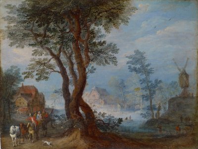 人物のいる村の風景、1603年頃 作： Jan the Elder Brueghel