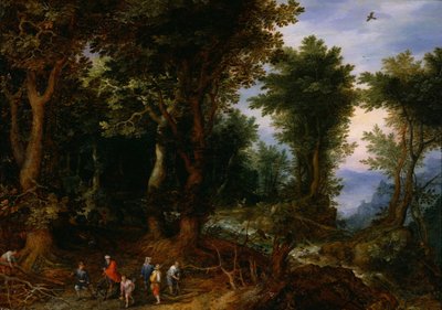 アブラハムとアイザックの森の風景、1599 作： Jan the Elder Brueghel