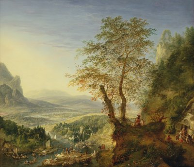 カプリッチョ川の風景、1700年頃（銅に油彩） 作： Jan the Elder Griffier