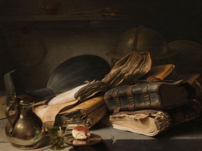 本のある静物、c.1627-28 作： Jan the Elder Lievens