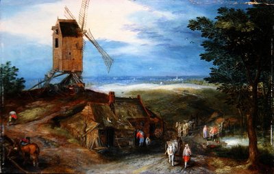 旅人のいる広大な風景」（油彩・パネル） 作： Jan the Younger Brueghel