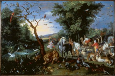 動物たちがノアの箱舟に乗り込む様子 作： Jan the Younger Brueghel