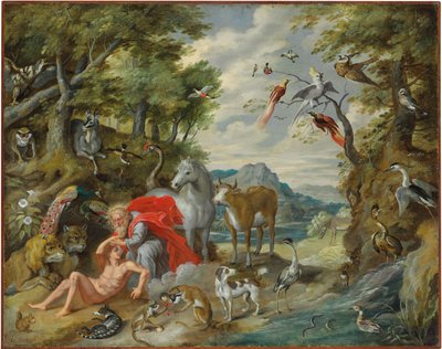 アダムとイブの物語からのアダムの創造 作： Jan Brueghel the Younger