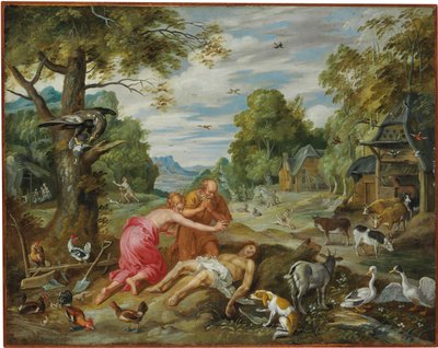 アダムとイブの物語からのアベルの死 作： Jan Brueghel the Younger