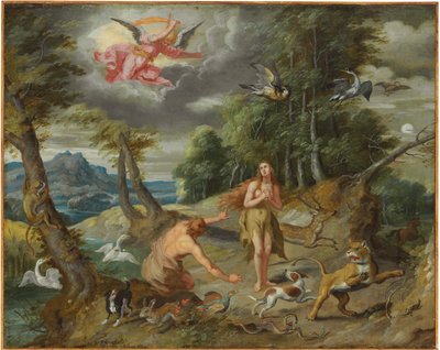 アダムとイブの物語からの楽園からの追放 作： Jan Brueghel the Younger