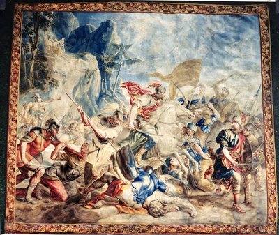 イスラエル人とアメリキ人の戦い」（フランとピーテル・ファン・デル・ボルチの工房より）（シルクタペストリー 作： Jan van (after) Orley