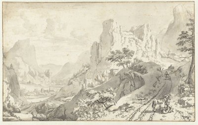 下山する騎馬民族と山の風景 作： Jan van Aken