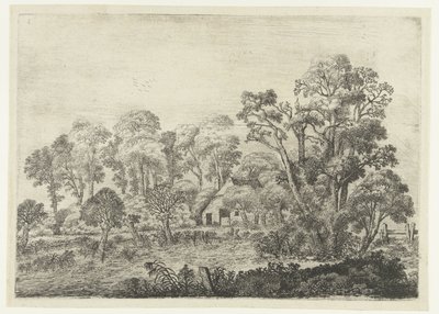 池の近くに農場のある風景 風景（シリーズタイトル） 作： Jan van Brosterhuyzen