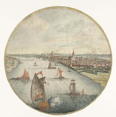 ワール川とファルクホフブルヒトのあるナイメーヘンの眺め 作： Jan van Call (I) (attributed to)