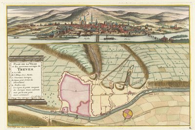 トリアーの地図、1704 Plan de la Ville et: Chateau: de Traarbach (オブジェクトのタイトル) 作： Jan van Call (II)
