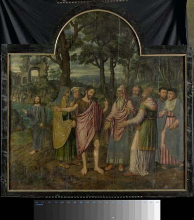 洗礼者聖ヨハネの生涯からのシーンを含むトリプティク 作： Jan van Coninxloo (II)