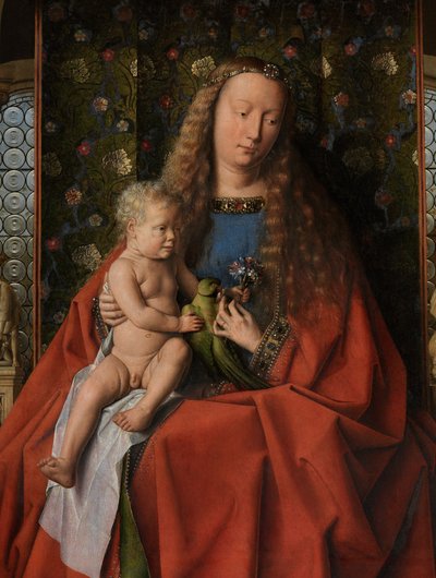 聖人ドナティアヌスとジョージとキャノンのヨリス・ファン・デル・パエレと聖母子の詳細、1436年頃（木に油彩） 作： Jan van Eyck
