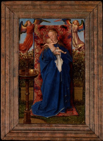 噴水でのマドンナと子供 作： Jan van Eyck