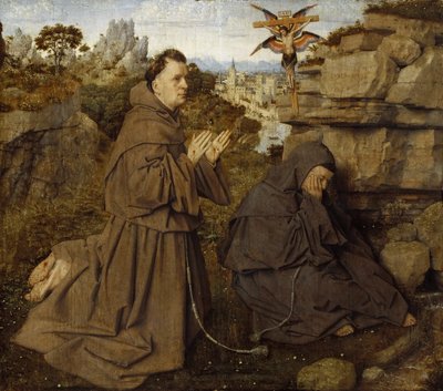 聖痕を受け取るアッシジの聖フランチェスコ、1430年頃。 作： Jan van Eyck