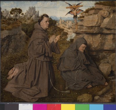 聖フランシスコの聖痕、c.1430-35 作： Jan van Eyck