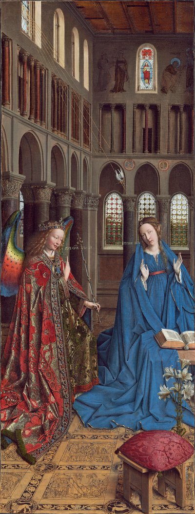 受胎告知、c。 1434- 36（帆布に油彩） 作： Jan van Eyck