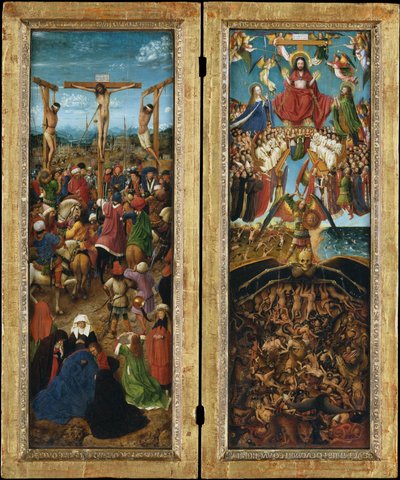 はりつけ;最後の判断、c.1440-41（木から移されたキャンバスに油彩） 作： Jan van Eyck