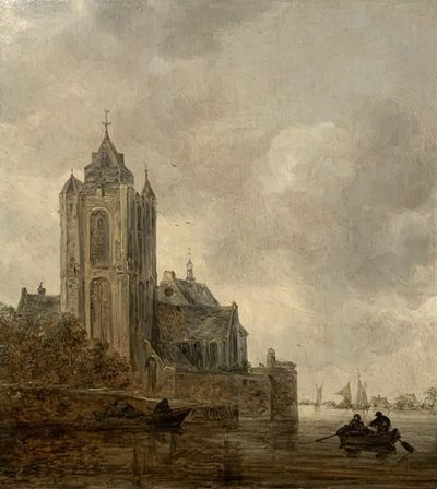 川のほとりの教会。 作： Jan van Goyen