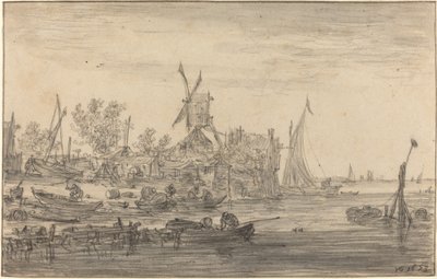 風車のある前浜風景 作： Jan van Goyen