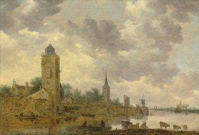城壁と灯台のある風景 作： Jan van Goyen