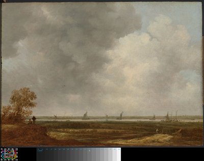低地の牧草地のある川のパノラマ ビュー 作： Jan van Goyen