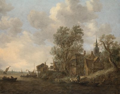 川沿いの町の眺め 作： Jan van Goyen