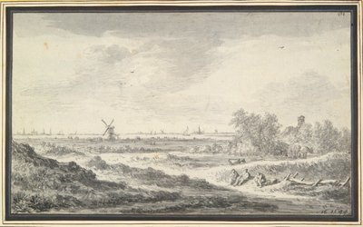前景に砂丘のある川の眺め 作： Jan van Goyen