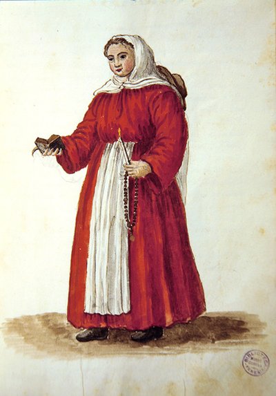 若いベネチアの孤児（ペンとインク、紙のトイレ） 作： Jan van Grevenbroeck