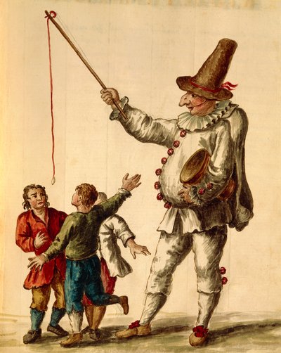 カーニバル・ゲーム（水彩画）Giovanni Grevembroch作、イタリア 作： Jan van Grevenbroeck