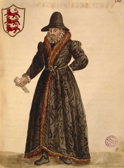 イギリス大使、ヤン・ファン・グレーベンブローク（Giovanni Grevembroch）（1731-1807）作、『Gli Abiti de Veneziani』、衣装の図鑑より、水彩。 作： Jan van Grevenbroeck
